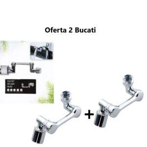 Oferta 2 bucati x Prelungitor Flexibil Faucet Splash, Universal Pentru Robinet, Cap Rotativ, ideal in Bucatarie 0160