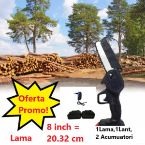 Super Oferta !!! Mini Drujba Fierastrau, 8 inch, Lama de 20 cm, Cu 1Lama, 1Lant si 2Acumulatori 01500