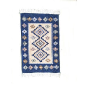 Covor Traditional, Culoare 4, Albastru - Bej, Dimensiunea 60 x 3 , Model Geometric, 0250cov