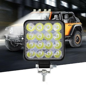 Proiector Auto 16 LED -uri, Offroad 48W 12V-24V, Patrat, IP67
