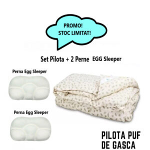 Set Pilota Puf de Gasca 200x220cm + 2 Perne Egg Sleeper