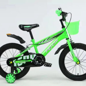 Bicicleta Copii Feichi, 14", Verde, cu Roti Ajutatoare si cosulet, varsta 3-5 ani, 05090BR