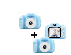 Oferta 2 Bucati x Aparat Foto Digital Pentru Copii, Albastru, Card Memorie miniSD inclus, Mic, compact și ușor de transportat! 0500zd