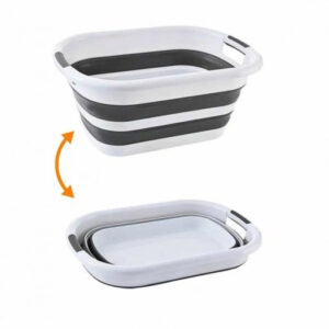 Cos de rufe, lighean silicon pliabil, 26L, alb/gri, 0450