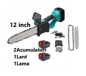 Drujba Motofierastrau Dasgut cu Lant 12 inch, cu 2 Acumulatori, 1Lama, 1Lant, Acumulator Lithium, 4200rpm, 01850zd