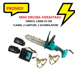 Drujba Motofierastrau KRAFTROYAL, 36V, cu lant 10 inch, cu 1Lama, 2Lanturi, 2 Acumulatori si Incarcator, 02800