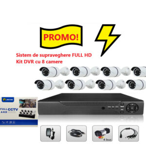 Kit de supraveghere cu 8 camere FULL CCTV AHD, JORTAN, 0450zd