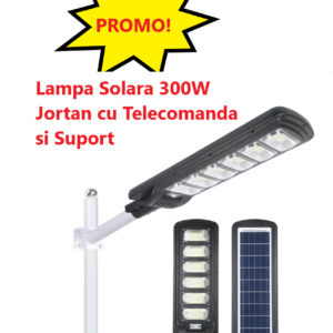 Lampa Solara 300W Jortan cu 6 cadrane cu Telecomanda si Suport Inclus, 01000zd