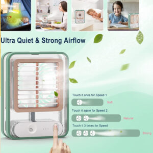 Mini Aer Conditionat, Ventilator de Birou cu Apa Pentru Umidificare, acumulator inclus, 0150ZD