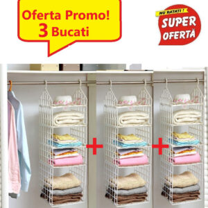 Oferta 3 Bucati x Raft Pliabil Pentru Depozitare cu 5 rafturi, Ideal pentru organizare sifoniere