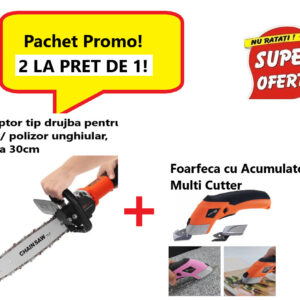 Oferta Promo ! 2 Produse la Pret de 1! Adaptor Tip Mini Drujba 11.5 inch Pentru Flex sau Polizor Unghiular, Lama 30 cm, 033BSL + Foarfeca cu Acumulator, Multi Cutter