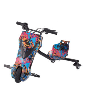 Scooter Drift Electric, Grafiti Colorat, Tricicleta electrica pentru drifturi 360, motor 250W, 15KM/H, 4400m