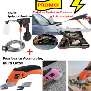 Aparat De Spalat Cu Presiune cu 2 Acumulatori si Cutie Transport, 0850zd + Foarfeca cu Acumulator, Multi Cutter cu Geanta de Transport