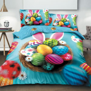Lenjerie de pat, Bumbac Finet 4 Piese, Tematica de Paste 11