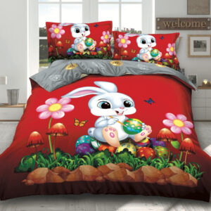 Lenjerie de pat, Bumbac Finet 4 Piese, Tematica de Paste 12