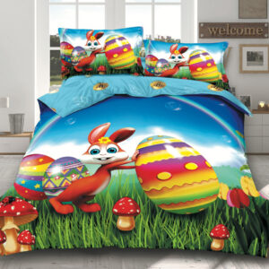 Lenjerie de pat, Bumbac Finet 4 Piese, Tematica de Paste 13