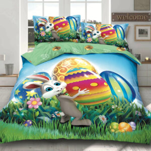 Lenjerie de pat, Bumbac Finet 4 Piese, Tematica de Paste 15