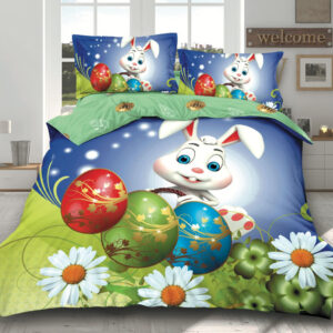 Lenjerie de pat, Bumbac Finet 4 Piese, Tematica de Paste 19