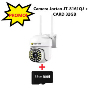Pachet Promo! Camera supraveghere WIFI JORTAN, JT-8161QJ, IP66, HD wireless, 2 MP, 1920 X 1080 pixeli + CARD Memorie 32GB 0650ZD