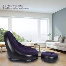 Fotoliu gonflabil cu tambur din vinil si pompa umflat,culoare negru/albastru 0800 OTAI