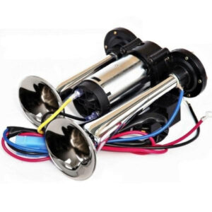 Claxon auto cu 2 goarne cromate si compresor integrat, 0530BSL