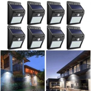 Set 8 x Lampa solara cu senzor de miscare