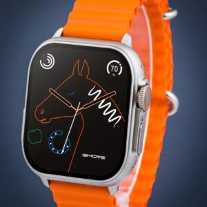 Smartwatch unisex, Curea silicon, Portocaliu