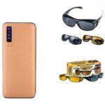 BATERIE EXTERNA SMART POWER BANK 20000 MAH, 3 X USB + KIT OCHELARI AUTO HD VISION PENTRU CONDUS ZIUA SI NOAPTEA