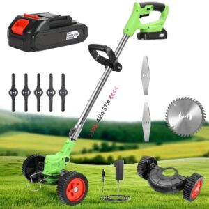 Motocoasa Cu Roți, Trimmer Iarbă Si Gard Viu, 2 Acumulatori Li Ion 48Vh