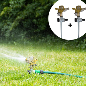 Set 2X Aspersor Metal pentru gradina cu 6 moduri dispersie prin bataie