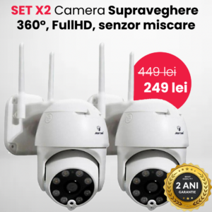 SET X2 CAMERA DE SUPRAVEGHERE WI FI EXTERIOR, ROTATIVA 360°, CU SENZOR DE MISCARE