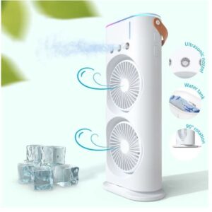 Ventilator portabil de birou cu umidificare prin pulverizare si telecomanda